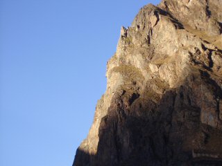 Incan face on the mountain at Ollantaytambo